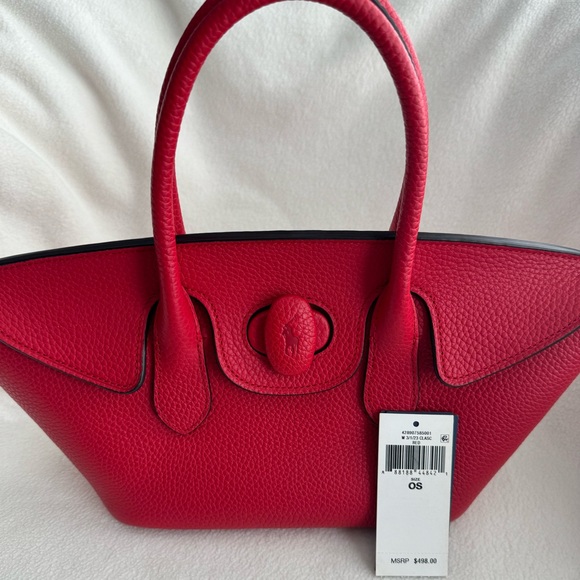 Polo by Ralph Lauren Red Leather Medium Bellport Satchel - Picture 11 of 12